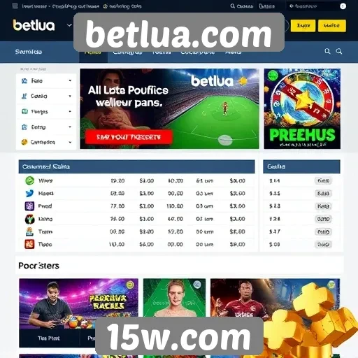 Interface e usabilidade do site betlua.com